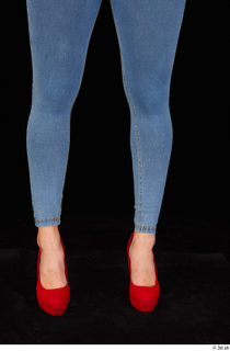 Daisy Lee blue jeans calf casual dressed red high heels…